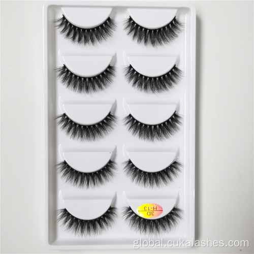 5 Pairs Lashes reusable lashes 5 pairs 3d natural eyelashes h13 Supplier